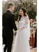 Long Sleeves A-line Illusion Handmade Lace Wedding Dresses,WD728