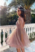 Long Sleeves Dusty Pink Sparkly Short Cheap Homecoming Dresses Online, CM820