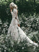 Long Sleeves High Neck Backless Lace Boho Wedding Dresses, Mermaid Wedding Gown, WD704