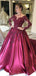 Long Sleeves Lace Applique Purple Long Evening Prom Dresses, Evening Party Prom Dresses, 12177