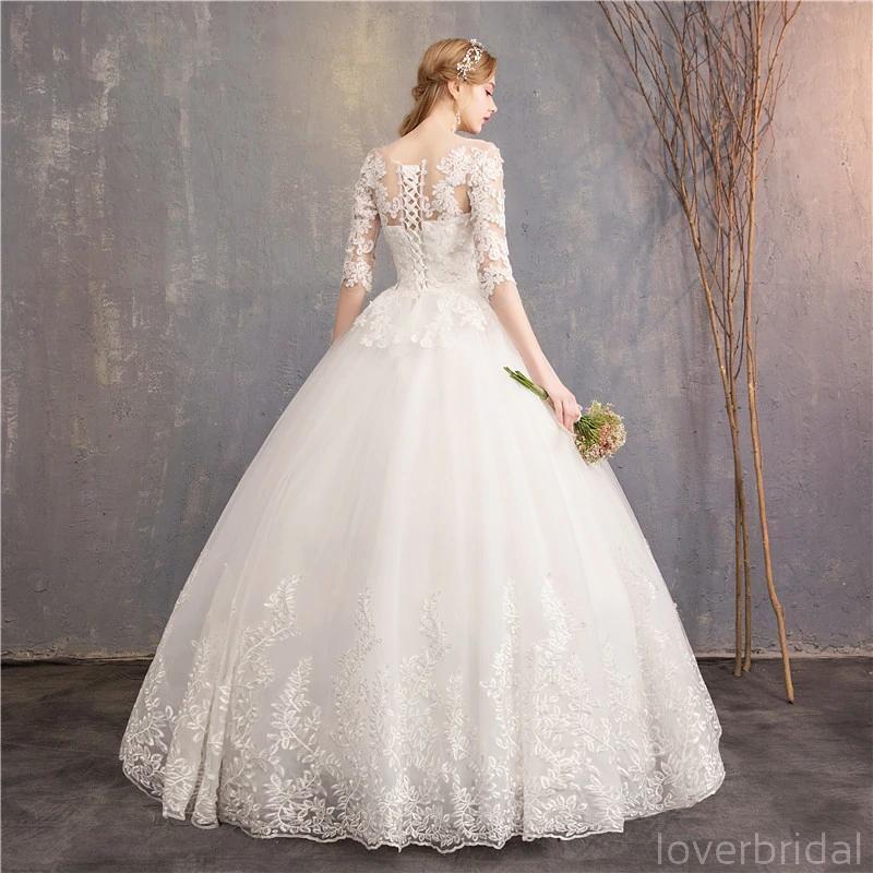 Long Sleeves Lace Ball Gown Cheap Wedding Dresses Online, Cheap Bridal Dresses, WD495