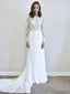 Long Sleeves Lace Chiffon Cheap Wedding Dresses Online, Cheap Bridal Dresses, WD492