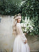 Long Sleeves Lace Jewel Neck Modest Cheap Wedding Dresses Online, Cheap Unique Bridal Dresses, WD598