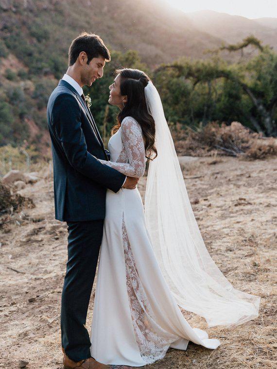 Long Sleeves Lace Unique Cheap Wedding Dresses Online, Cheap Bridal Dresses, WD487