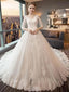 Long Sleeves Open Back Luxurious Wedding Dresses Online, Cheap Bridal Dresses, WD642