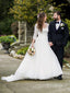 Long Sleeves Organza A-line Wedding Dresses Online, Cheap Simple Bridal Dresses, WD453