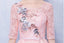 Long Sleeves Pink Lace High Low Cheap Homecoming Dresses Online, CM695