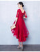 Long Sleeves Red Lace High Low Cheap Homecoming Dresses Online, CM699