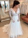 Long Sleeves See Through Cheap Wedding Dresses Online, Cheap Bridal Dresses, WD655