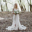 Long Sleeves See Through Lace Boho Wedding Dresses, Cheap Wedding Gown, WD686