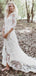 Long Sleeves See Through Lace Boho Wedding Dresses, Cheap Wedding Gown, WD686