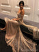 Long Sleeves Sparkly Mermaid Long Evening Prom Dresses, Cheap Custom Sweet 16 Dresses, 18562