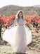 Long Sleeves Two Pieces Pale Pink Skirt Wedding Dresses Online, Cheap Lace Bridal Dresses, WD480