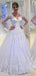 Long Sleeves White A-line Wedding Dresses Online, Sexy See Through Lace Bridal Dresses, WD449