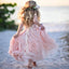 Lovely Spaghetti Soft Pink Flower Girl Dresses For Beach Wedding, Unique Little Girl Dresses, FG069