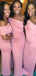 Mermaid One Shoulder Pink Cheap Long Bridesmaid Dresses Online, WG855