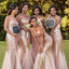 Mermaid Rose Gold Sequin Long Bridesmaid Dresses Online, Cheap Bridesmaids Dresses, WG745