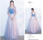 Mismatched Affordable Blue and Pink Soft Tulle Long Bridesmaid Dresses, Cheap Custom Long Bridesmaid Dresses, Affordable Bridesmaid Gowns, BD016