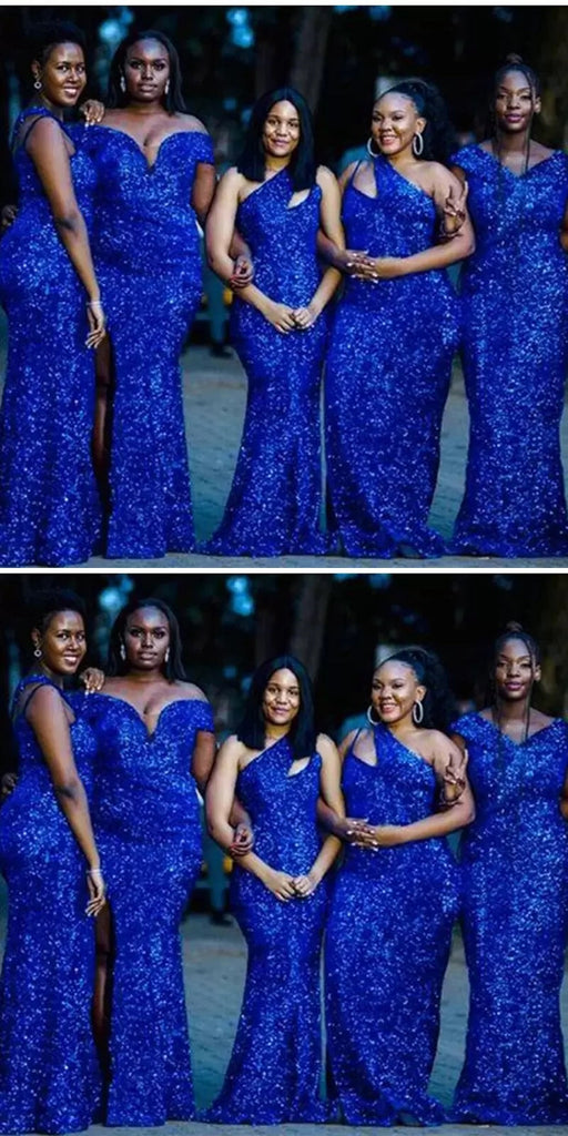 Mismatched Blue Mermaid Cheap Long Bridesmaid Dresses Online,WG1463