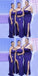 Mismatched Blue Mermaid Side Slit Cheap Long Bridesmaid Dresses,WG1443