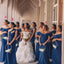 Mismatched Blue Mermaid Sleeveless Cheap Long Bridesmaid Dresses,WG1415