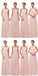 Mismatched Blush Pink Chiffon Cheap Bridesmaid Dresses Online, WG629