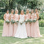 Mismatched Blush Pink Chiffon Long Bridesmaid Dresses Online, Cheap Bridesmaids Dresses, WG713