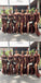 Mismatched Brown Mermaid High Slit Cheap Long Bridesmaid Dresses Online,WG1044