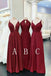 Mismatched Burgundy Long A-line Bridesmaid Dresses Gown Online,WG913