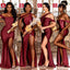 Mismatched Burgundy Mermaid Cheap Long Bridesmaid Dresses Online,WG1088