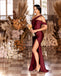 Mismatched Burgundy Mermaid Cheap Long Bridesmaid Dresses Online,WG1088