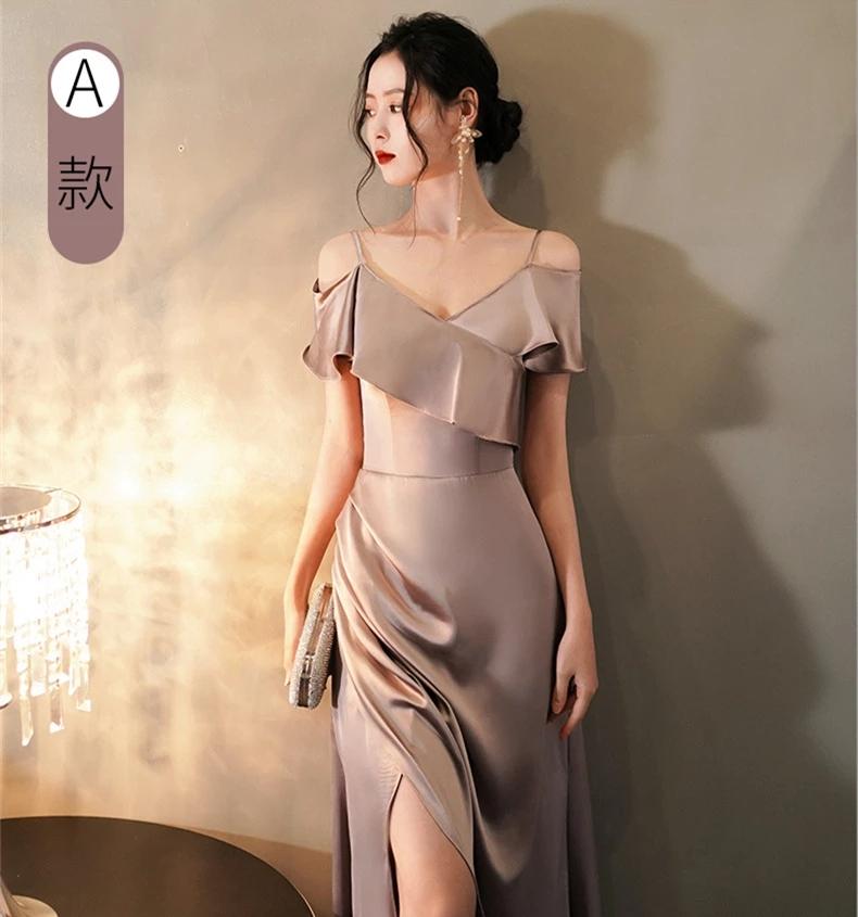 Mismatched Champagne Sexy Mermaid Sleeveless Long Bridesmaid Dresses Gown Online,WG910