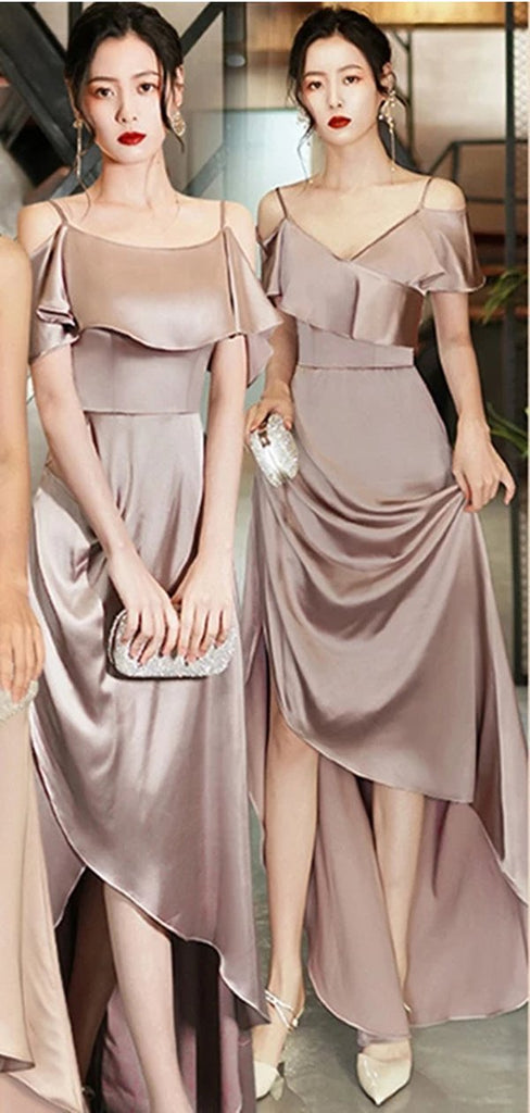 Mismatched Champagne Sexy Mermaid Sleeveless Long Bridesmaid Dresses Gown Online,WG910