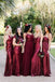 Mismatched Dark Red Long Bridesmaid Dresses Online, Cheap Bridesmaids Dresses, WG736