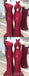 Mismatched Dark Red Mermaid Cheap Long Bridesmaid Dresses Online, WG557