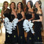 Mismatched Different Styles Cheap Sexy Black Long Mermaid Bridesmaid Dresses, WG54