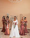 Mismatched Dusty Rose Mermaid Cheap Long Bridesmaid Dresses,WG1144