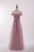 Mismatched Elegant Dusty Pink Soft Tulle Long Bridesmaid Dresses, Cheap Custom Long Bridesmaid Dresses, Affordable Bridesmaid Gowns, BD013