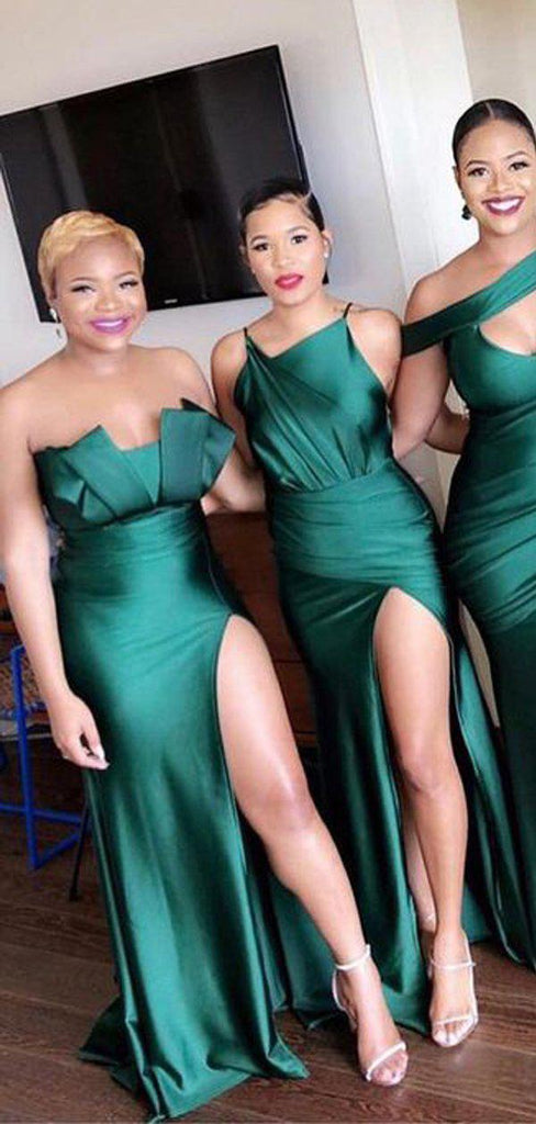 Mismatched Emerald Green Long Bridesmaid Dresses Online, Cheap Bridesmaids Dresses, WG733