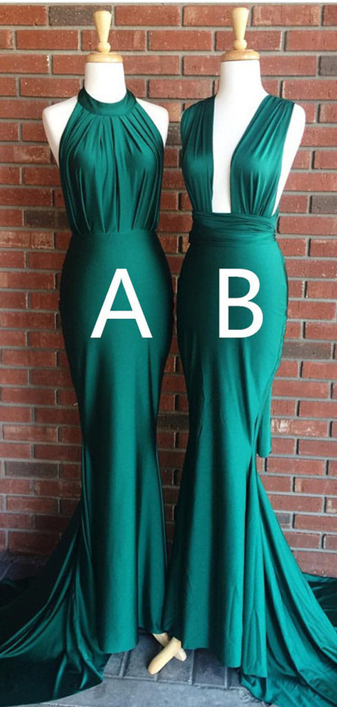 Mismatched Green Mermaid Cheap Long Bridesmaid Dresses Online,WG1131