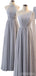 Mismatched Grey Chiffon Long Bridesmaid Dresses Online, WG795