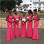Mismatched Hot Pink Mermaid Cheap Long Bridesmaid Dresses Online,WG1478