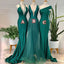Mismatched Mermaid Emerald Green Cheap Long Bridesmaid Dresses Gown Online,WG932