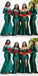 Mismatched Mermaid Emerald Green Cheap Long Bridesmaid Dresses,WG1167