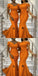 Mismatched Orange Mermaid Cheap Long Bridesmaid Dresses,WG1440