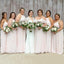 Mismatched Pale Pink Chiffon Long Bridesmaid Dresses Online, Cheap Bridesmaids Dresses, WG711