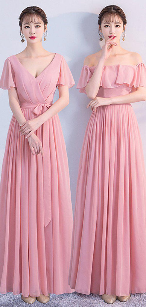 Mismatched Pink Chiffon Cheap Bridesmaid Dresses Online,WG755