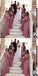 Mismatched Pink Mermaid Off Shoulder Cheap Long Bridesmaid Dresses,WG1174