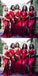 Mismatched Red Mermaid V-neck Cheap Long Bridesmaid Dresses Online,WG1031