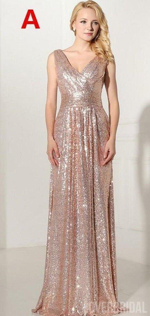 Mismatched Rose Gold Sequin Cheap Bridesmaid Dresses Online, WG777